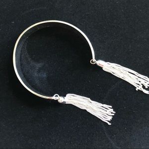 Silver tone cuff bracelet